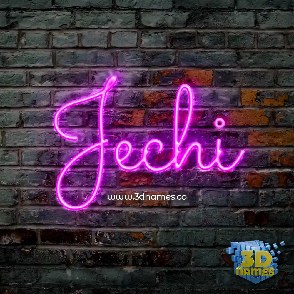 jechi in Pink Neon style - 3D name wallpaper