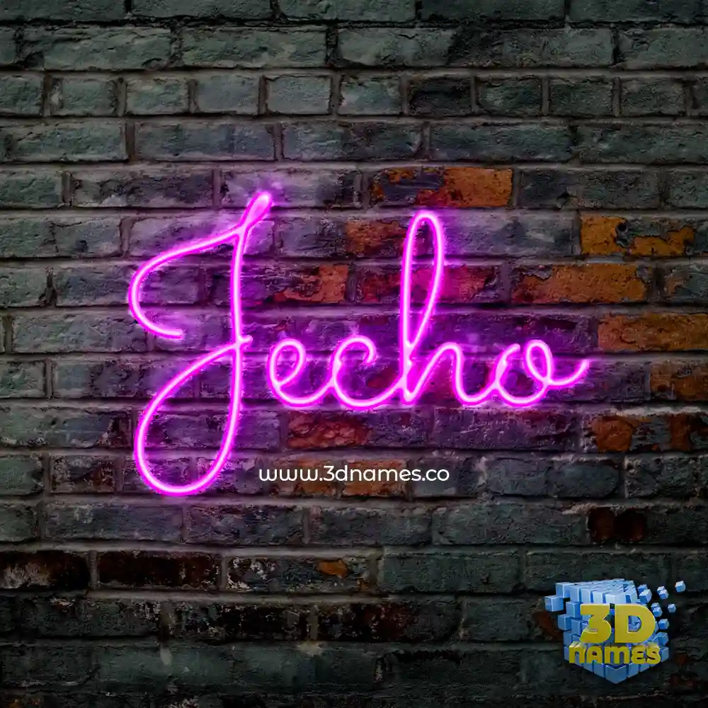 jecho in Pink Neon style - 3D name wallpaper