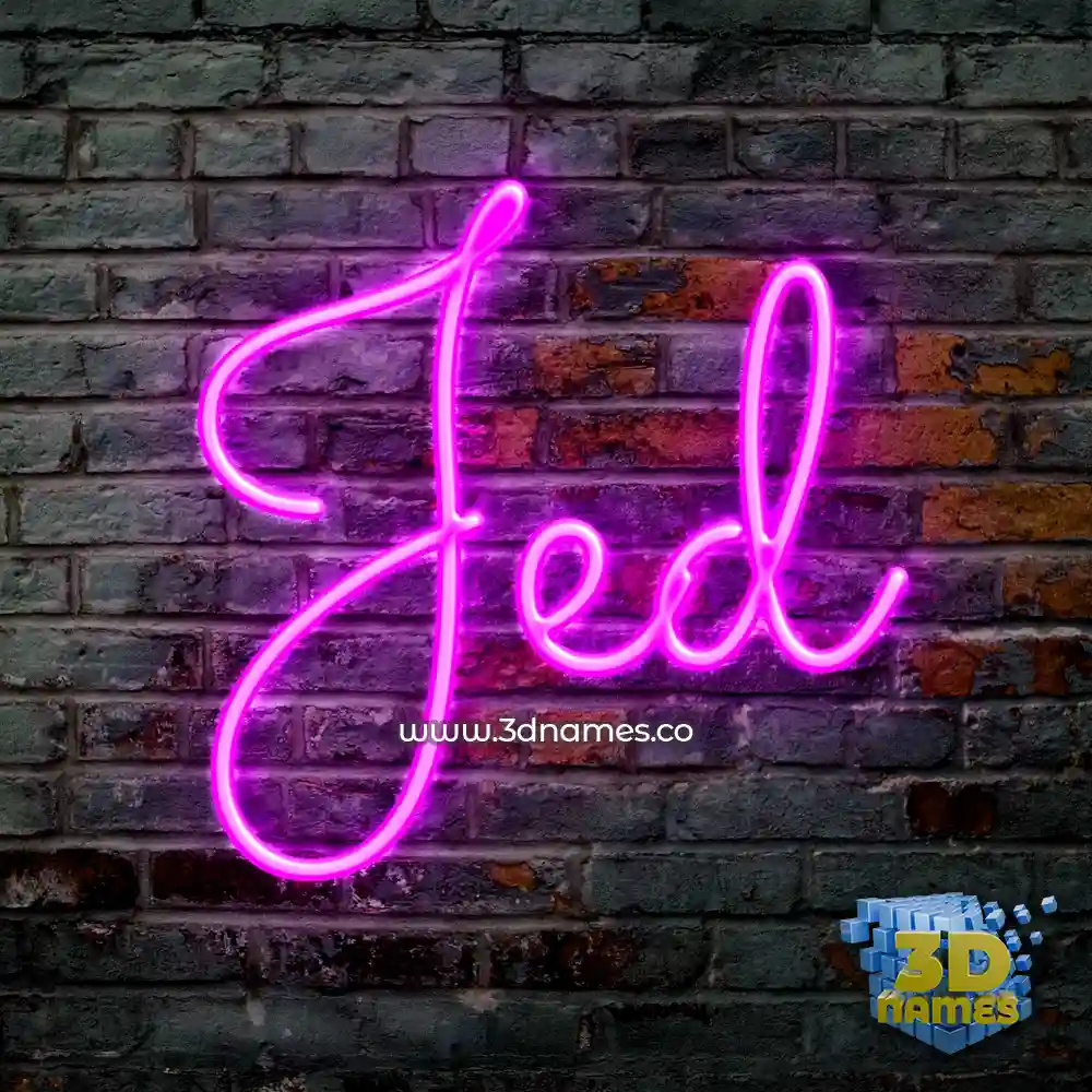 jed in Pink Neon style - 3D name wallpaper