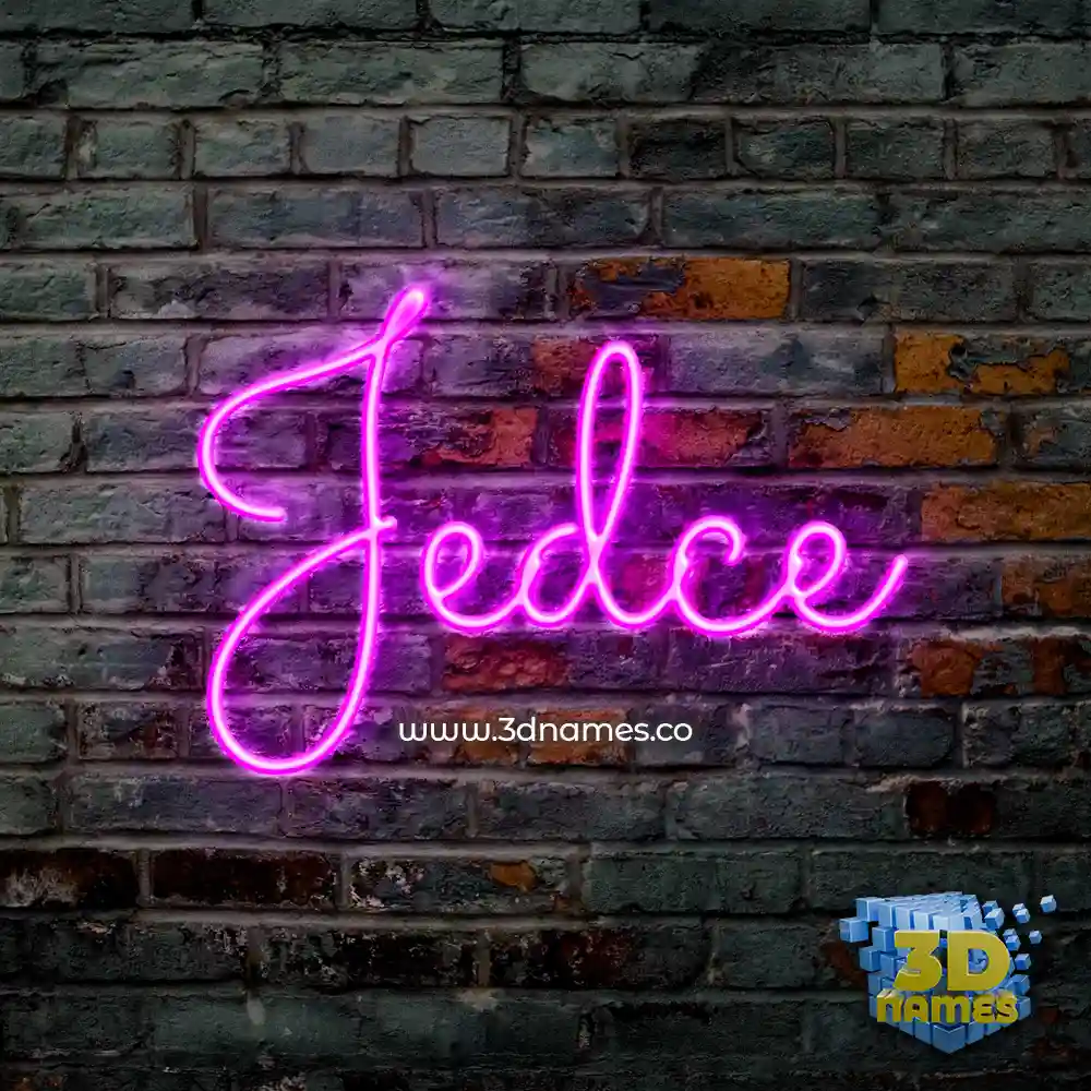 jedce in Pink Neon style - 3D name wallpaper
