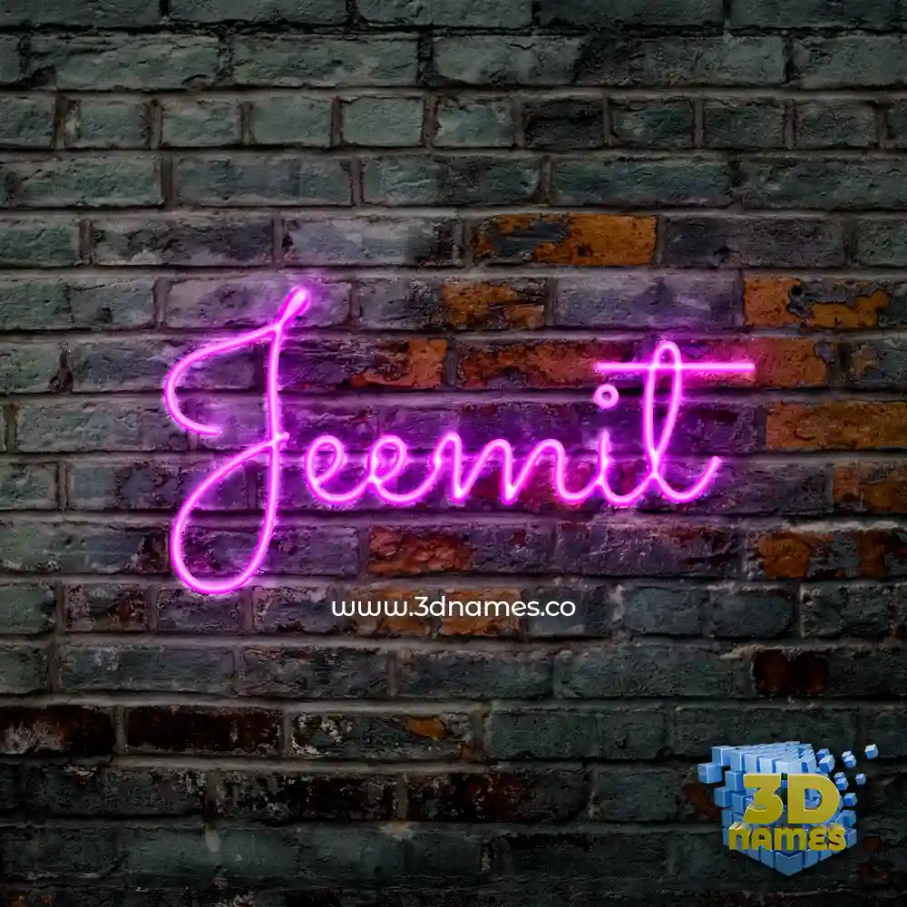 jeemit in Pink Neon style - 3D name wallpaper
