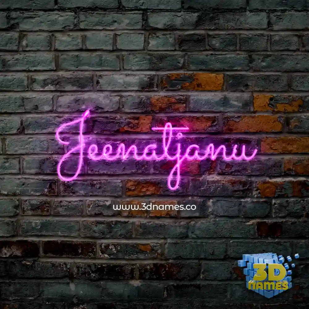 jeenatjanu in Pink Neon style - 3D name wallpaper