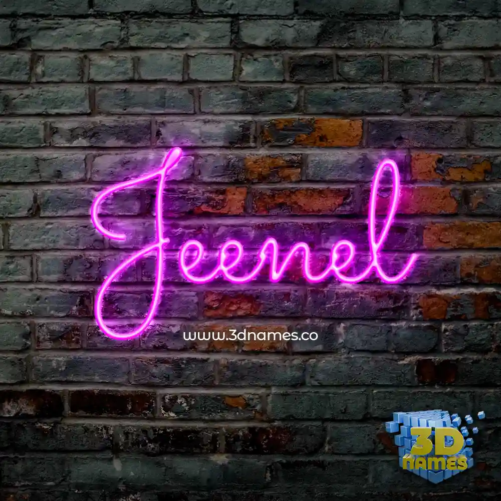jeenel in Pink Neon style - 3D name wallpaper