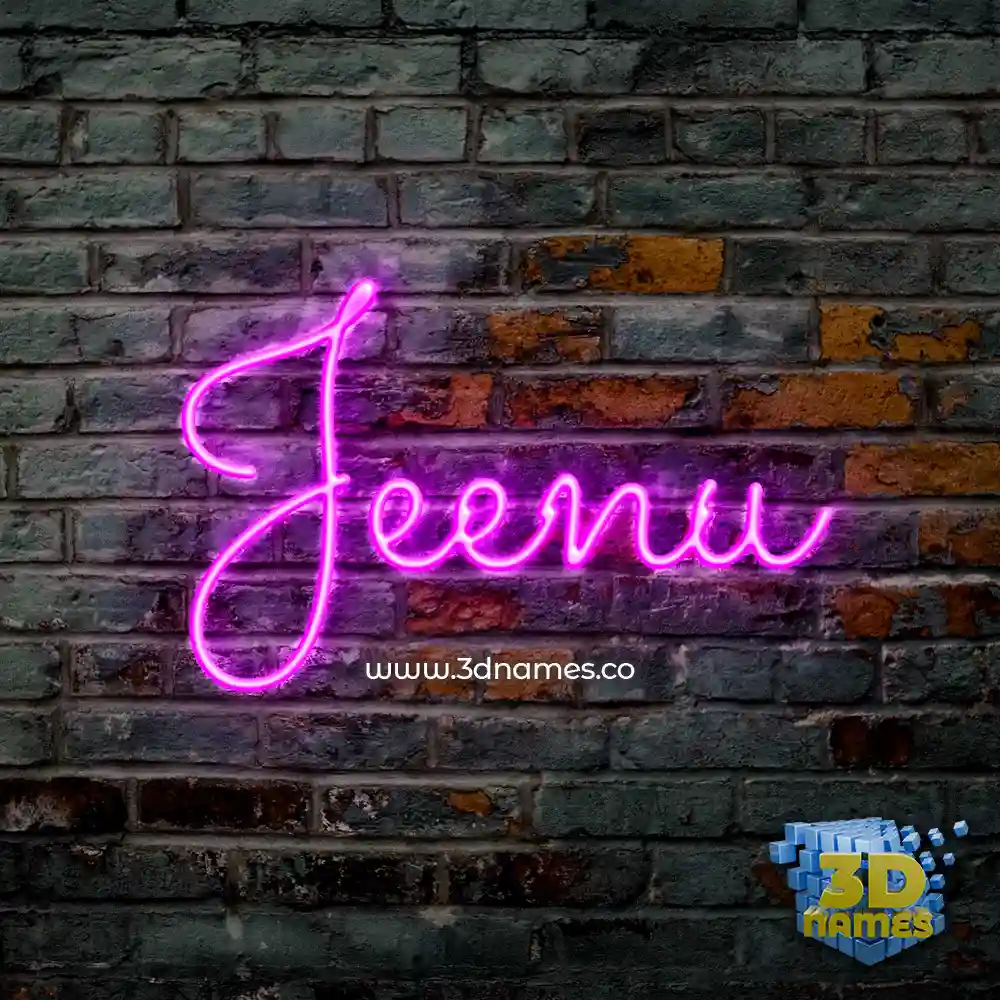 jeenu in Pink Neon style - 3D name wallpaper