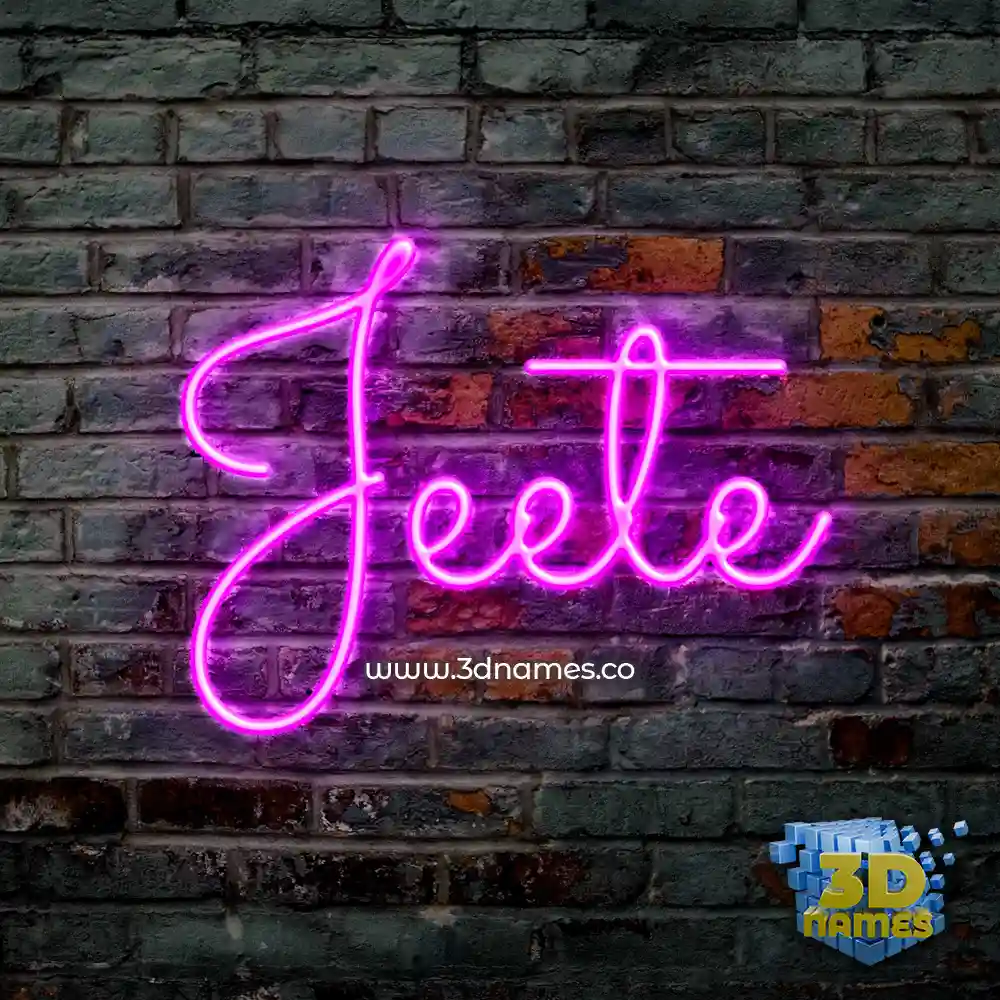 jeete in Pink Neon style - 3D name wallpaper