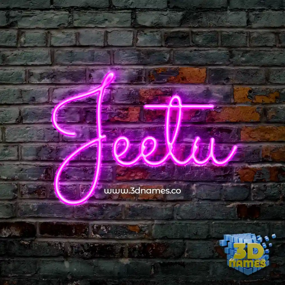 jeetu in Pink Neon style - 3D name wallpaper