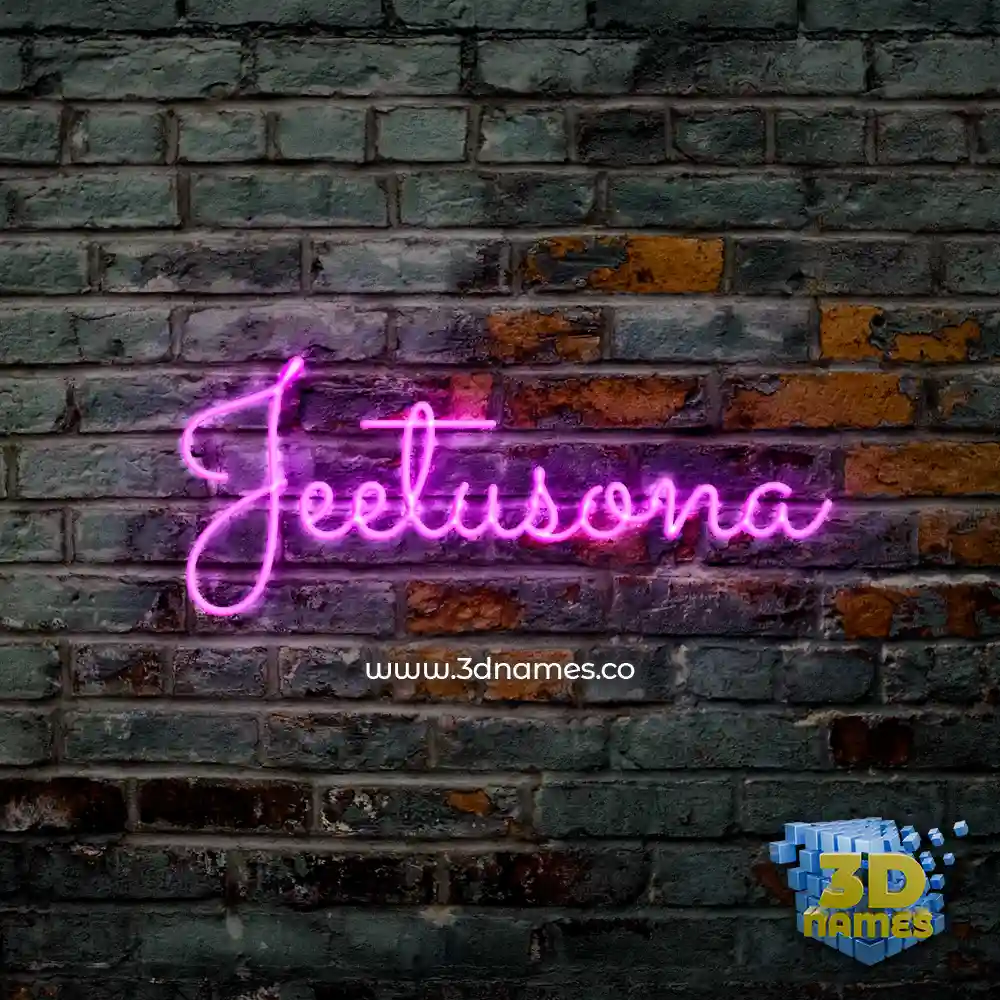 jeetusona in Pink Neon style - 3D name wallpaper