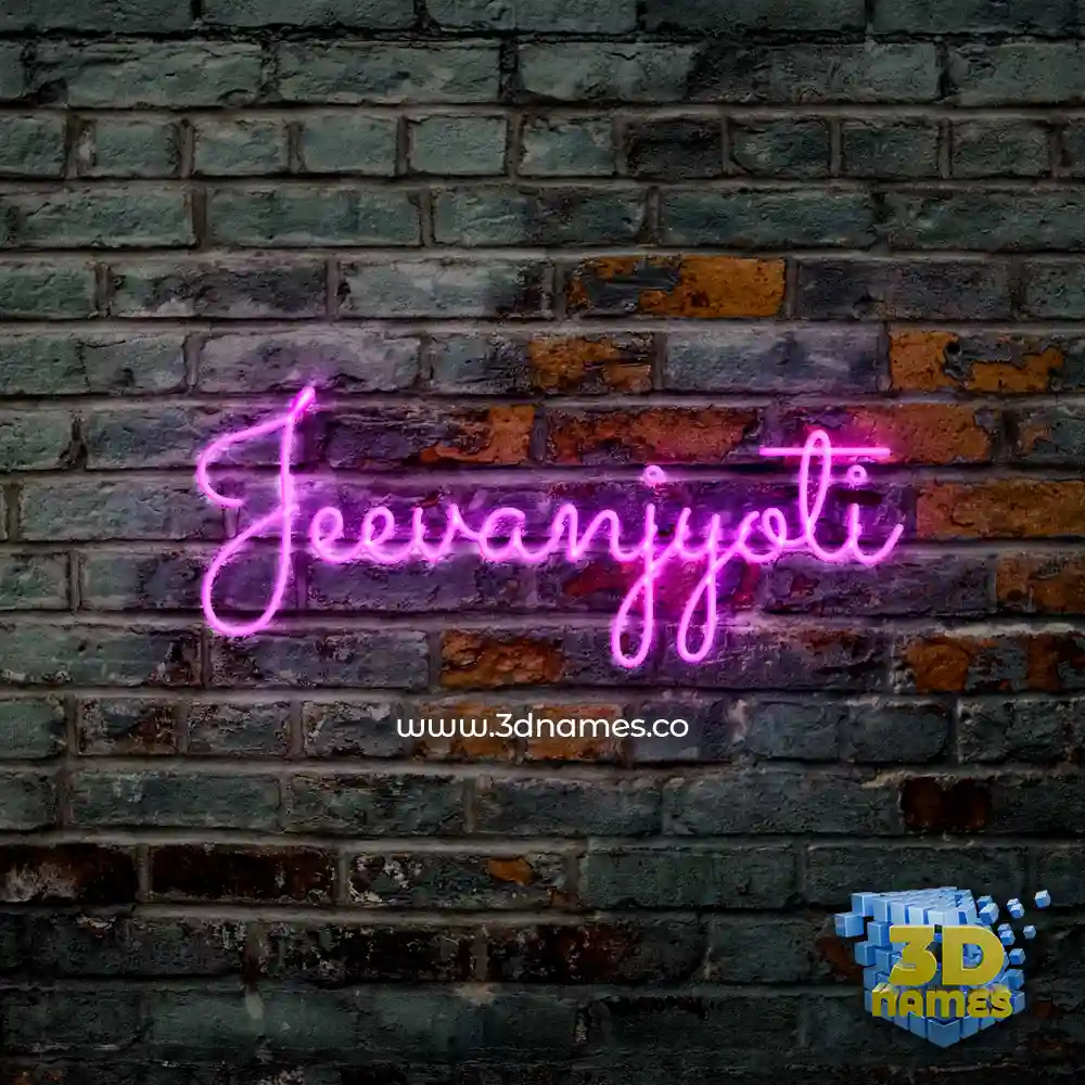 jeevanjyoti in Pink Neon style - 3D name wallpaper