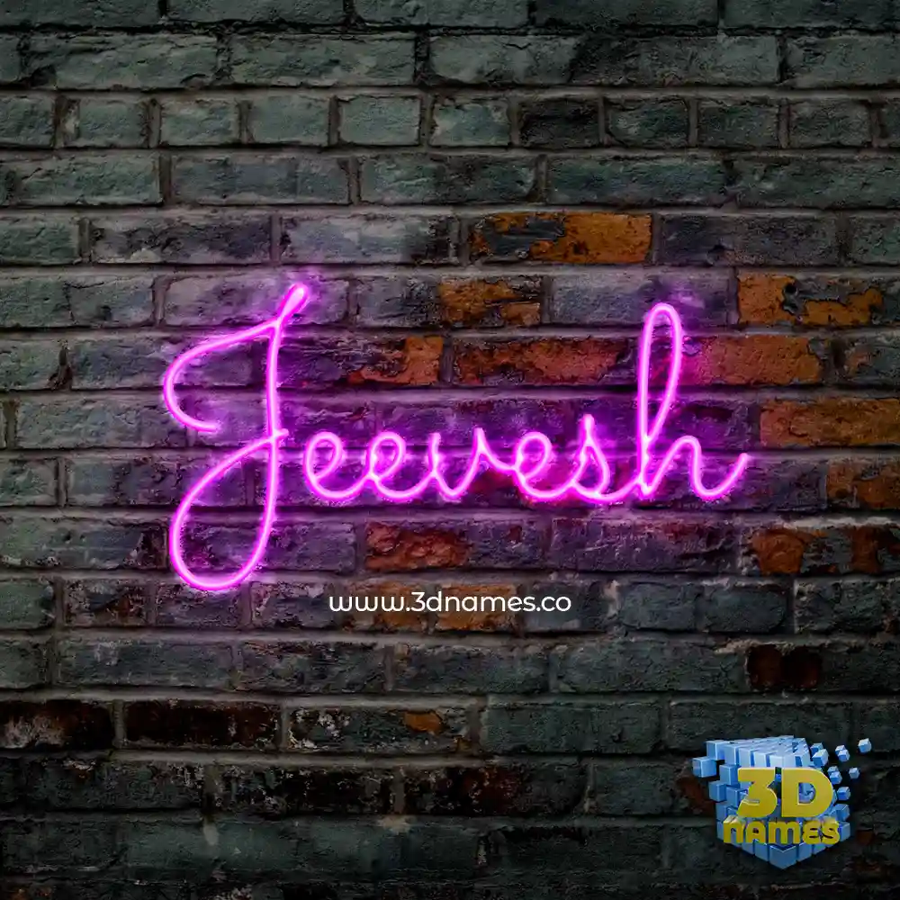 jeevesh in Pink Neon style - 3D name wallpaper