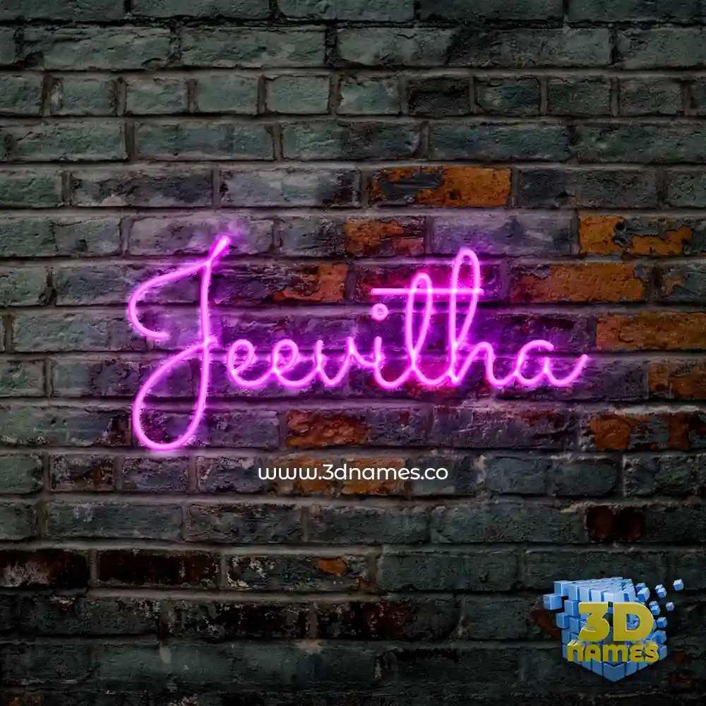 jeevitha in Pink Neon style - 3D name wallpaper
