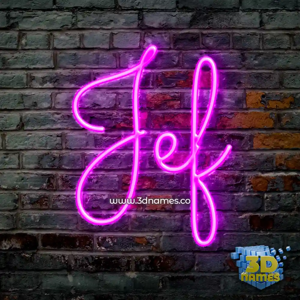 jef in Pink Neon style - 3D name wallpaper