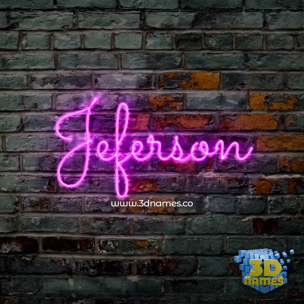 jeferson in Pink Neon style - 3D name wallpaper