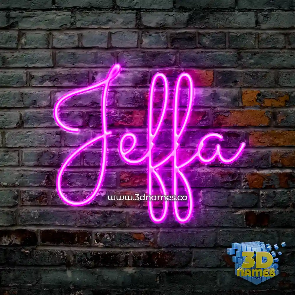 jeffa in Pink Neon style - 3D name wallpaper