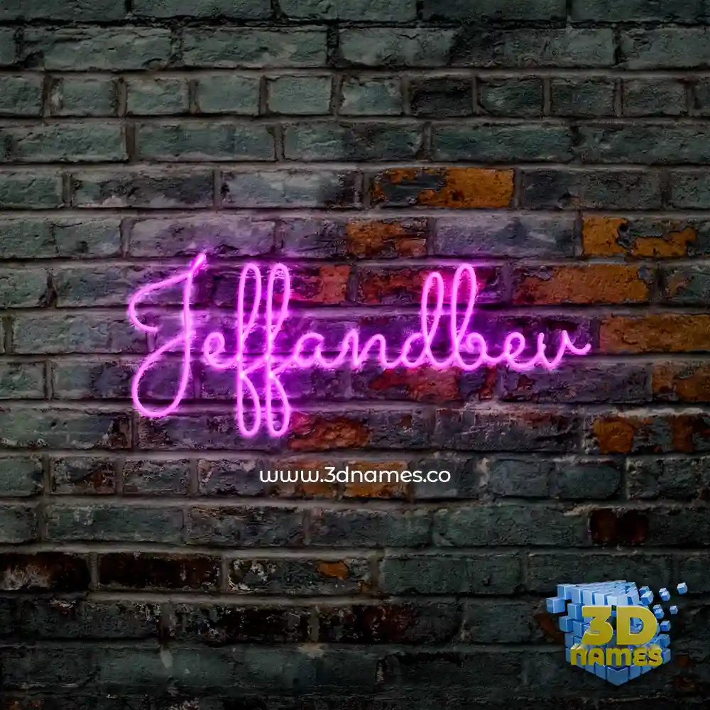 jeffandbev in Pink Neon style - 3D name wallpaper