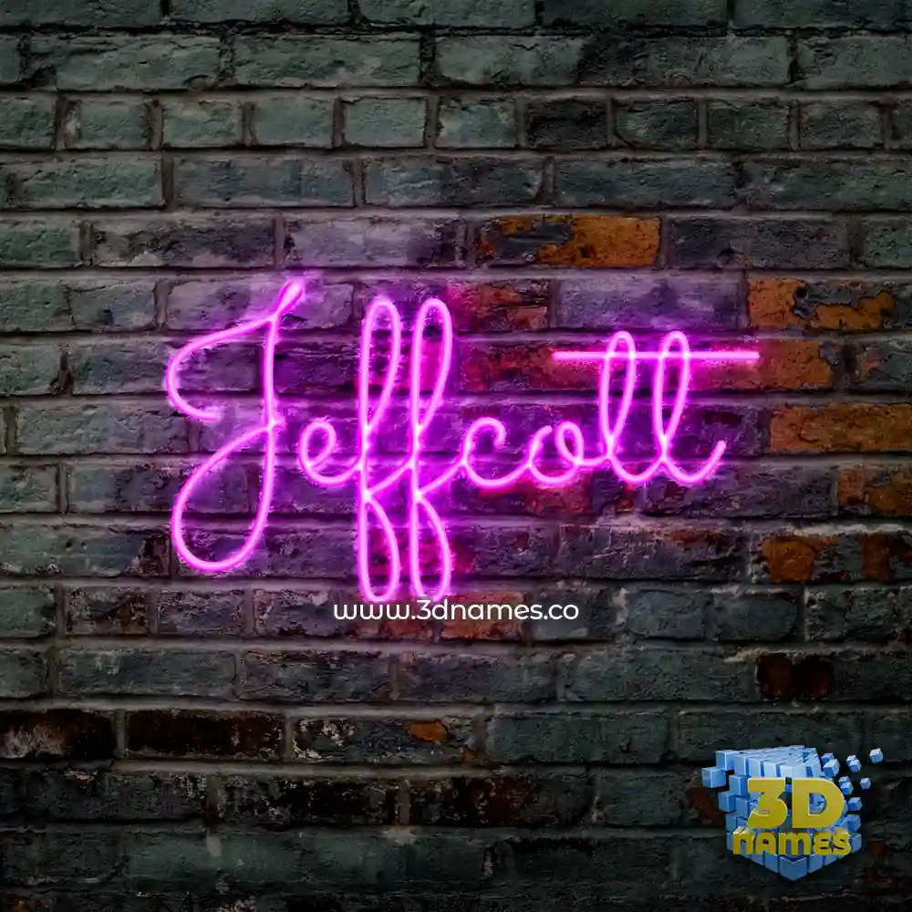 jeffcott in Pink Neon style - 3D name wallpaper