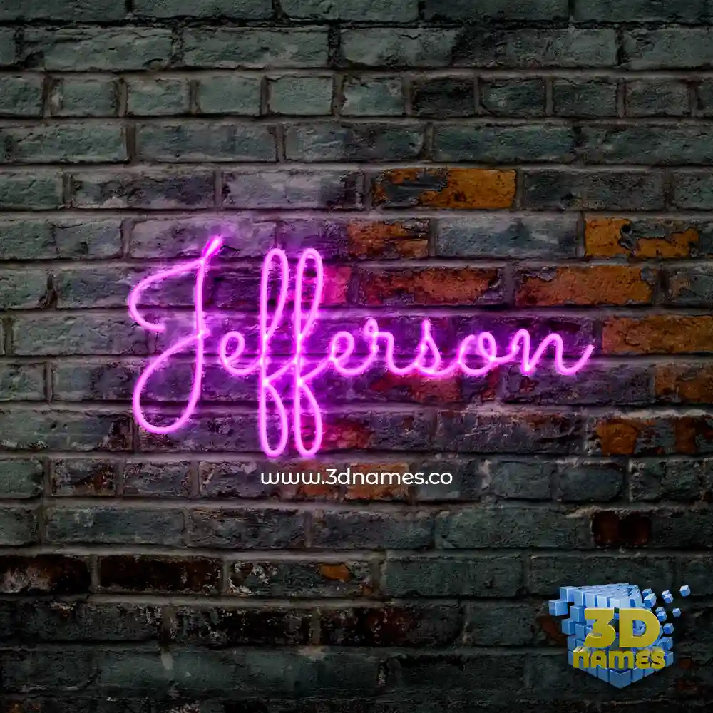 jefferson in Pink Neon style - 3D name wallpaper