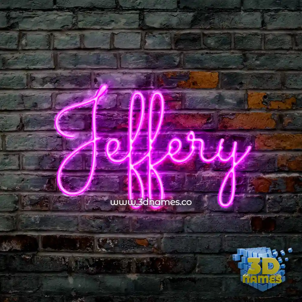 jeffery in Pink Neon style - 3D name wallpaper