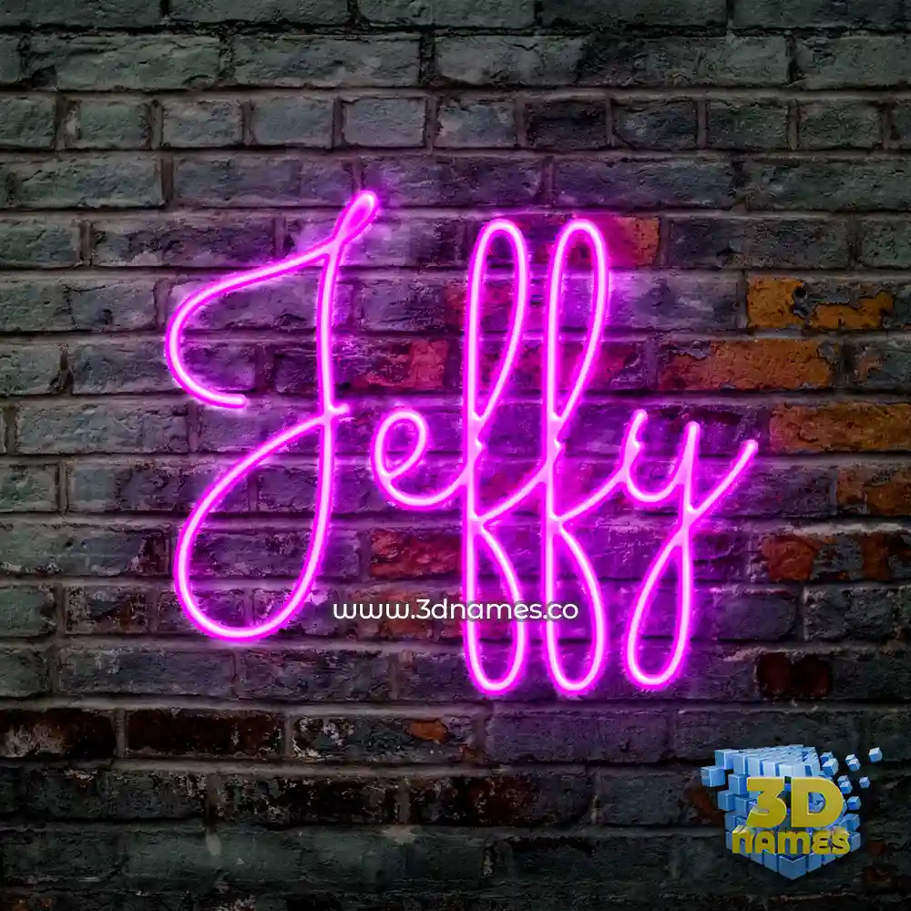 jeffy in Pink Neon style - 3D name wallpaper