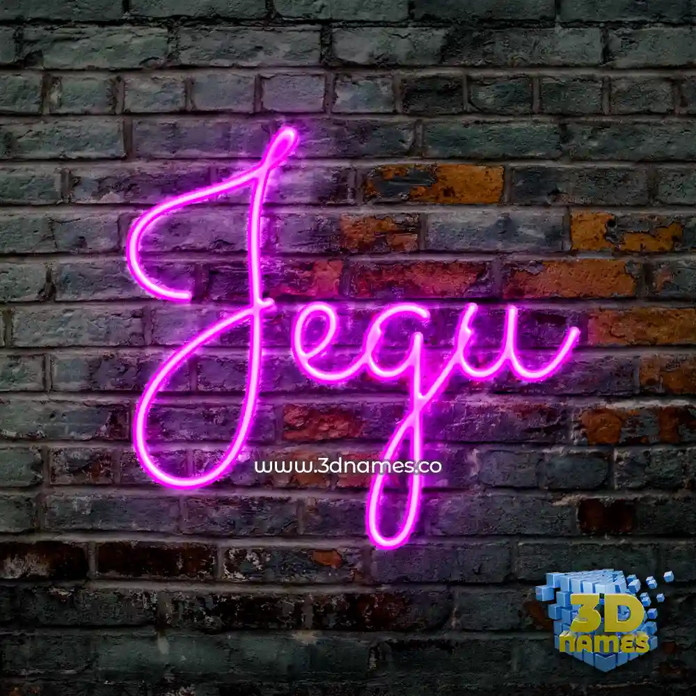 jegu in Pink Neon style - 3D name wallpaper