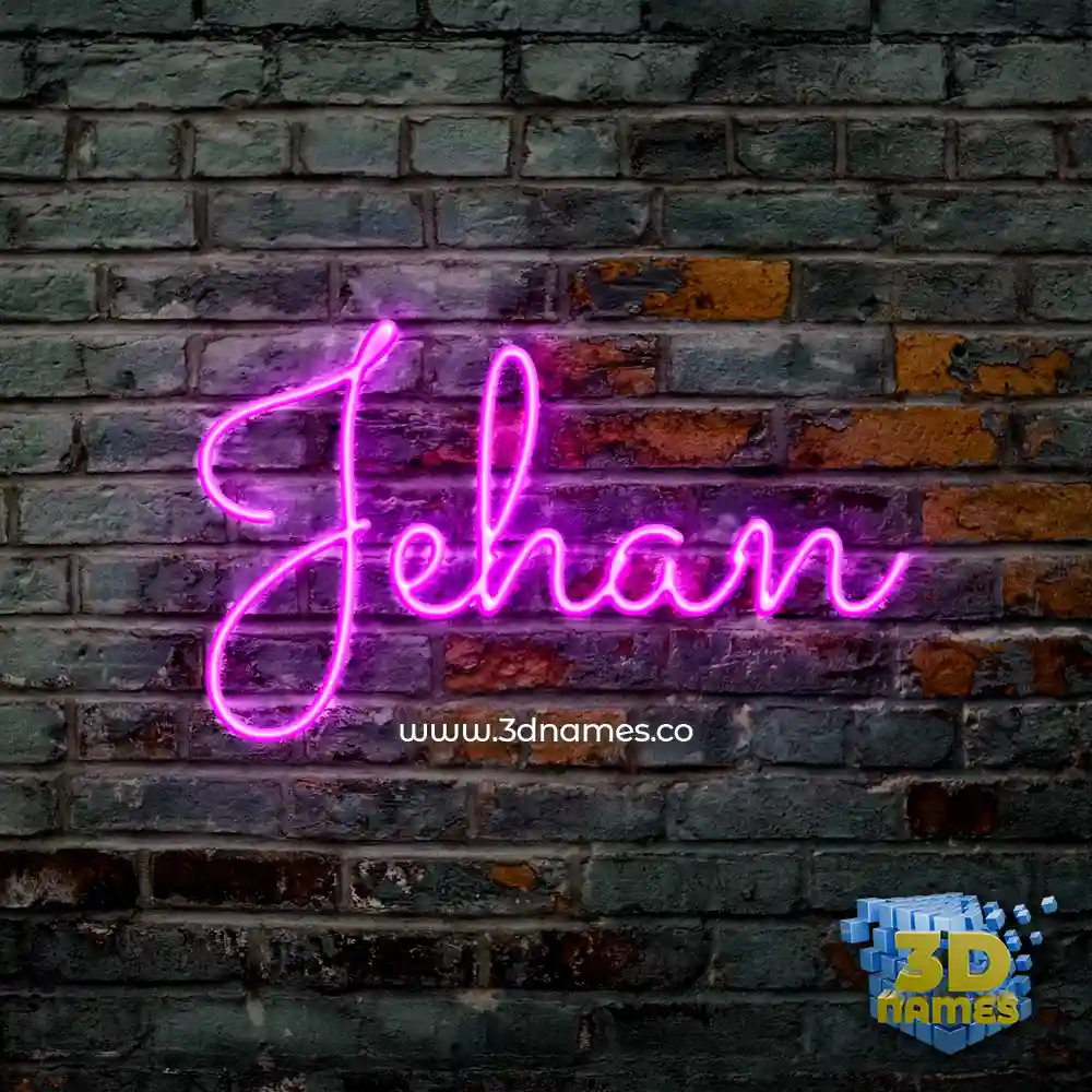 jehan in Pink Neon style - 3D name wallpaper