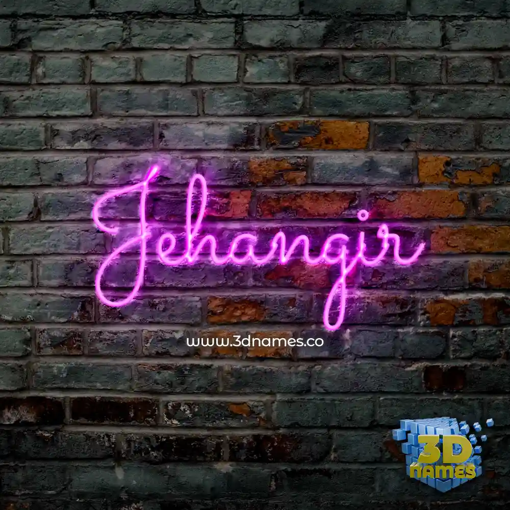 jehangir in Pink Neon style - 3D name wallpaper