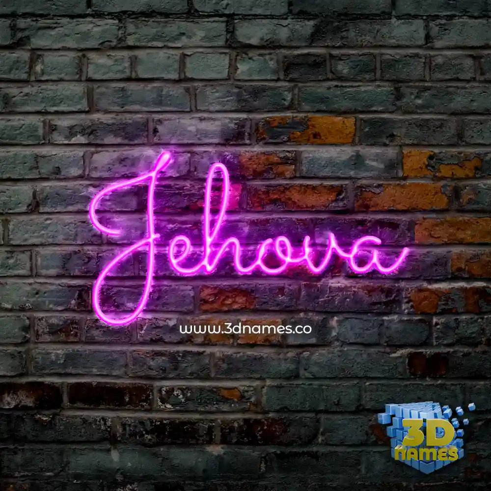 jehova in Pink Neon style - 3D name wallpaper
