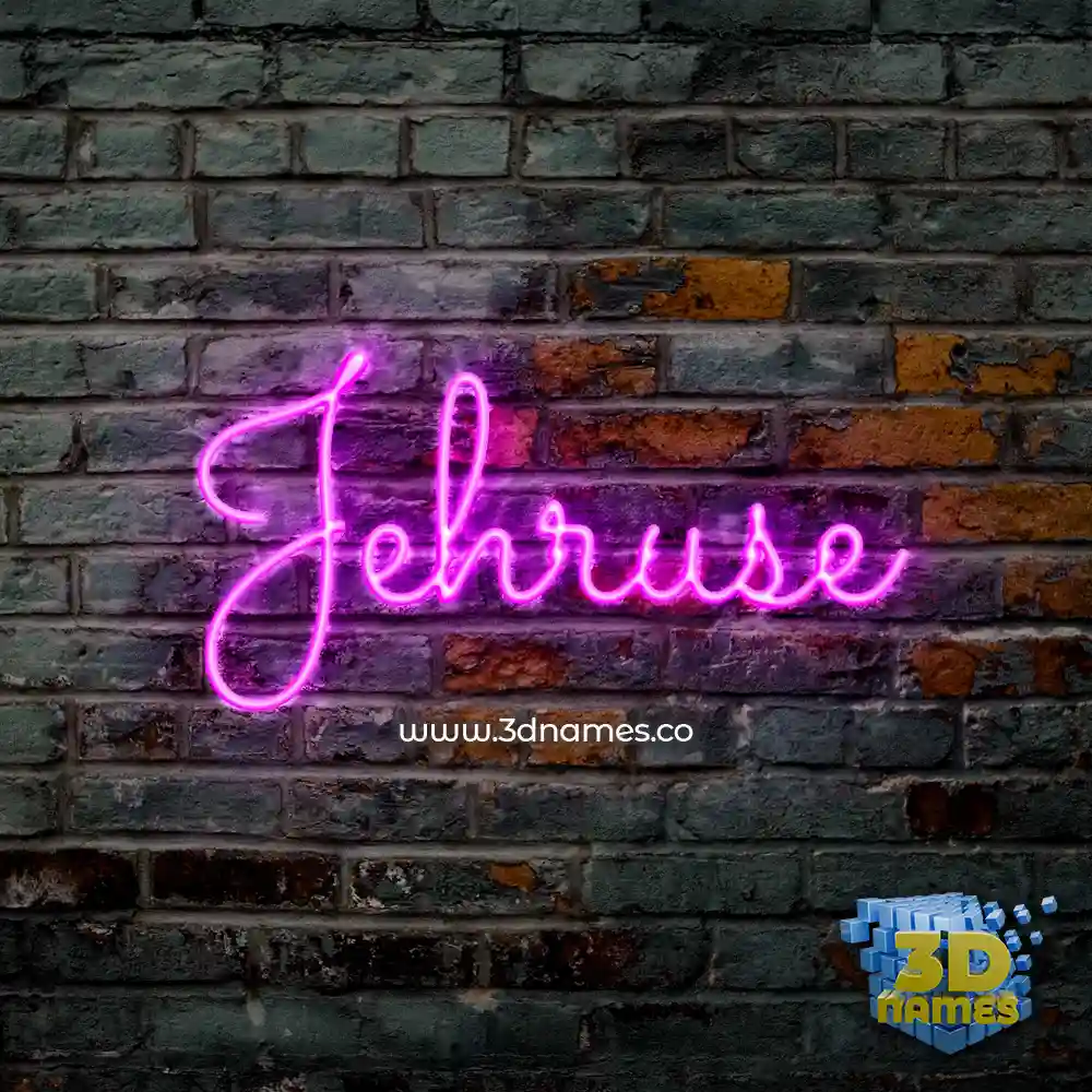 jehruse in Pink Neon style - 3D name wallpaper