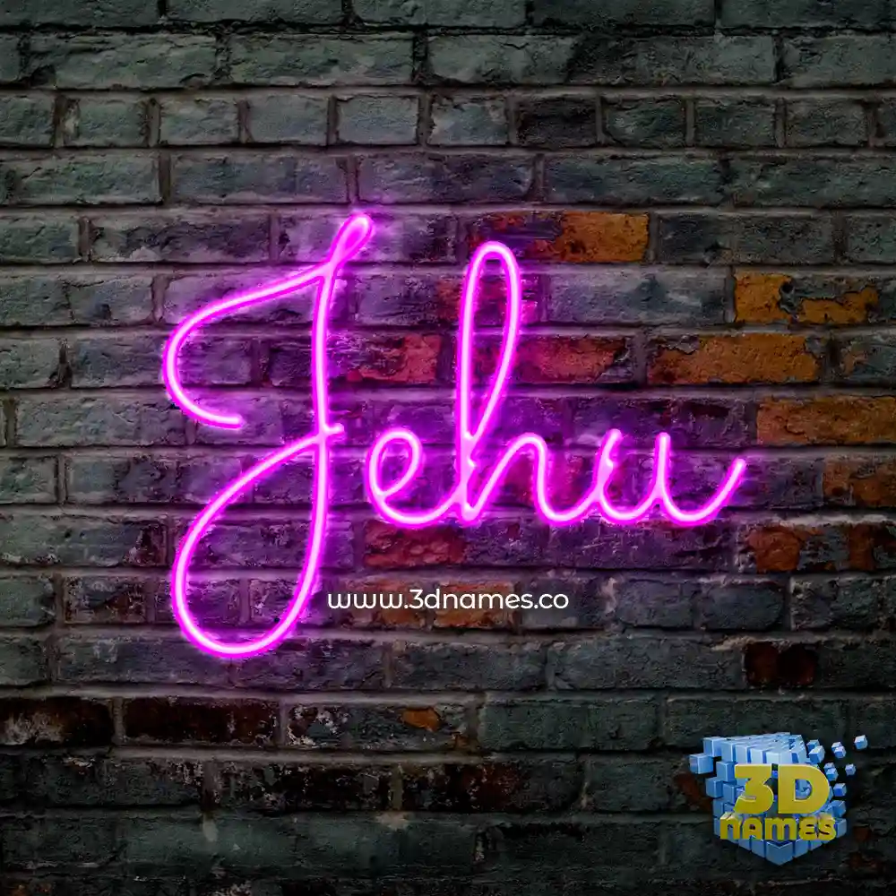 jehu in Pink Neon style - 3D name wallpaper