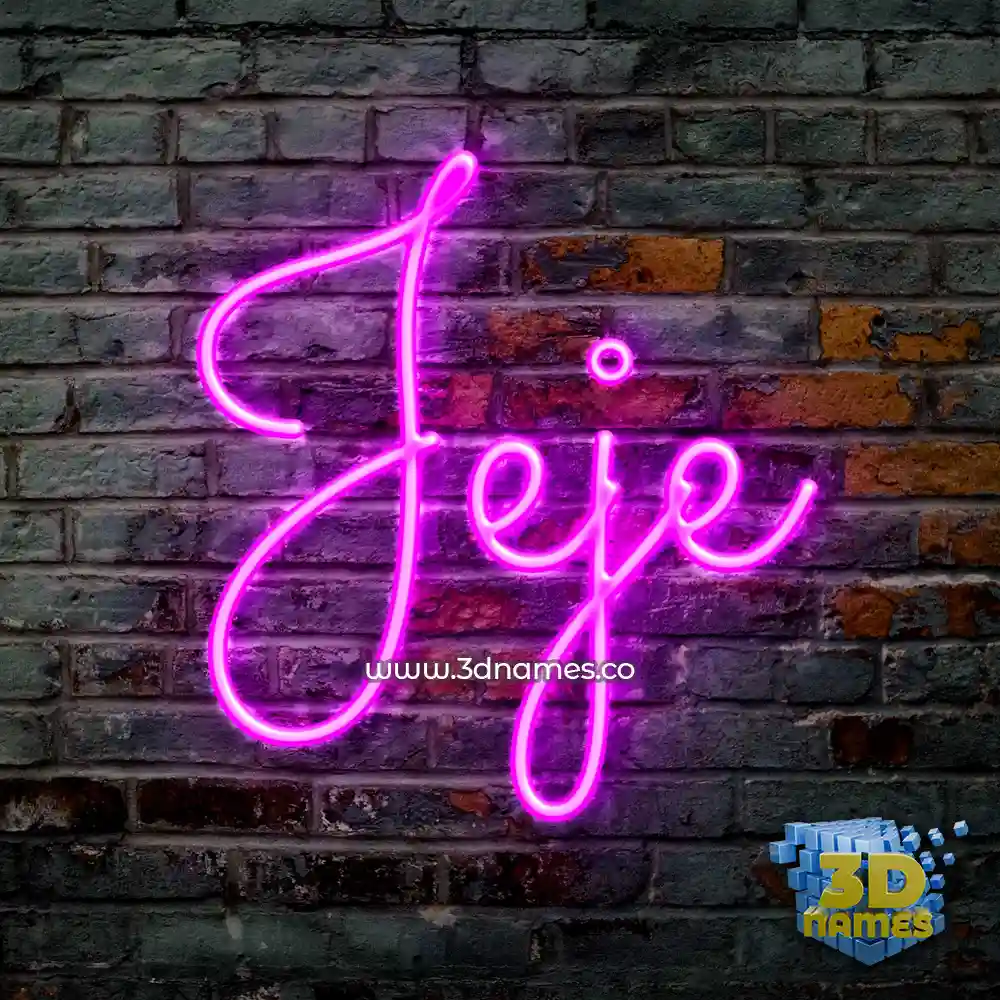 jeje in Pink Neon style - 3D name wallpaper