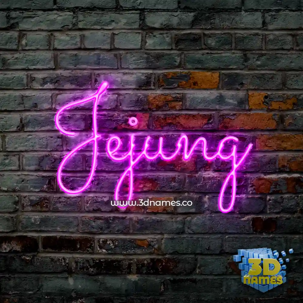 jejung in Pink Neon style - 3D name wallpaper