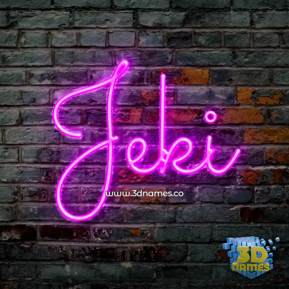 jeki in Pink Neon style - 3D name wallpaper