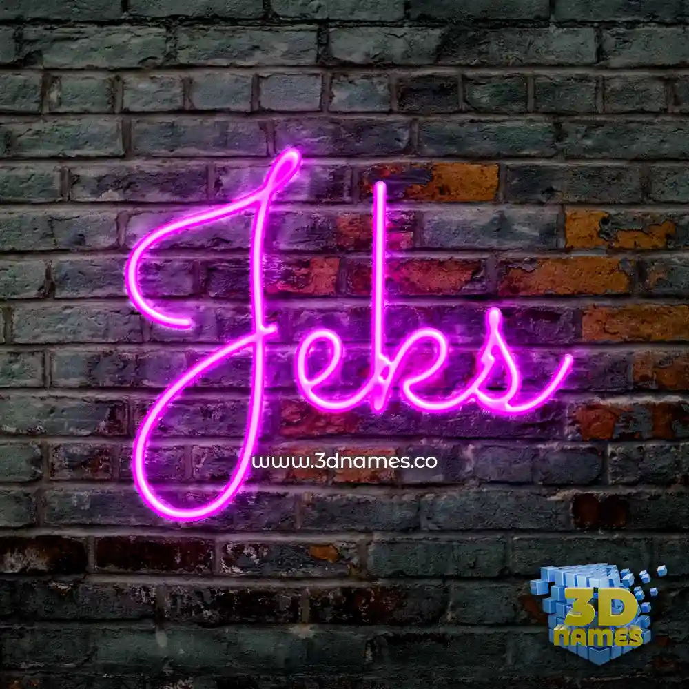 jeks in Pink Neon style - 3D name wallpaper