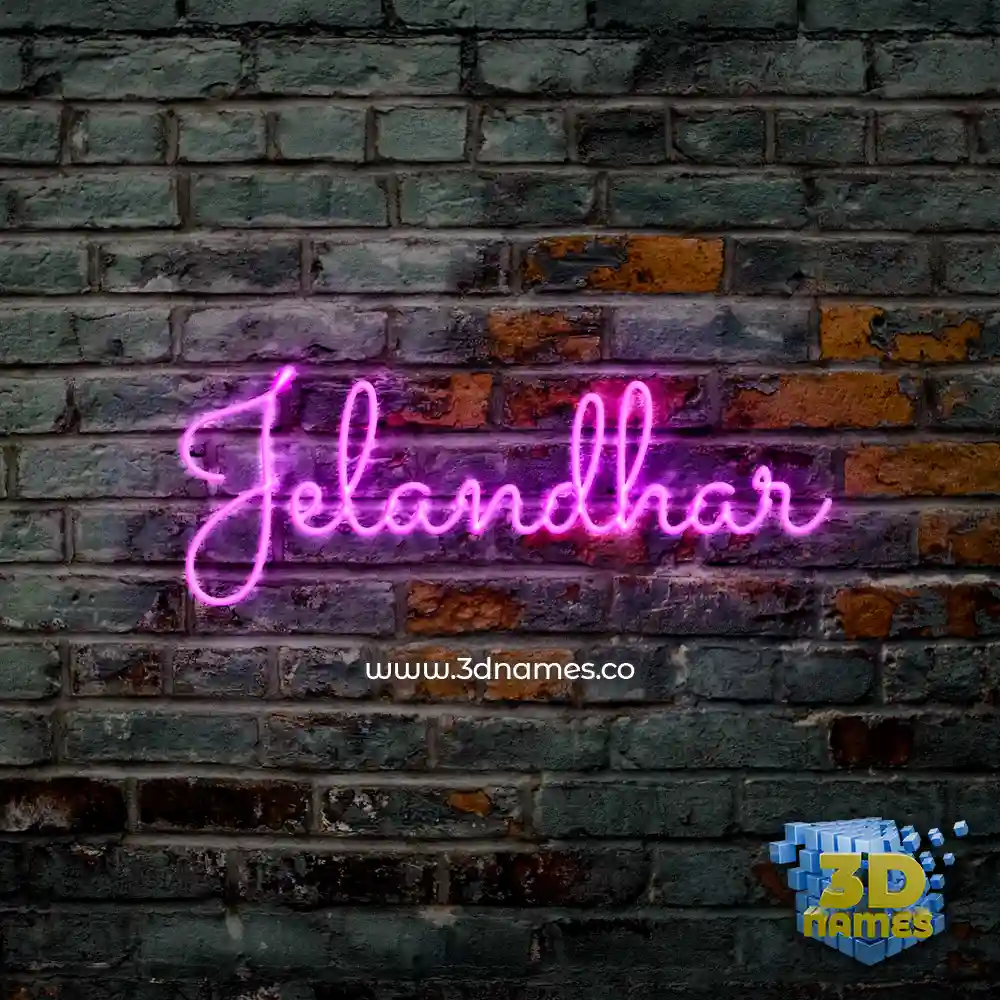 jelandhar in Pink Neon style - 3D name wallpaper