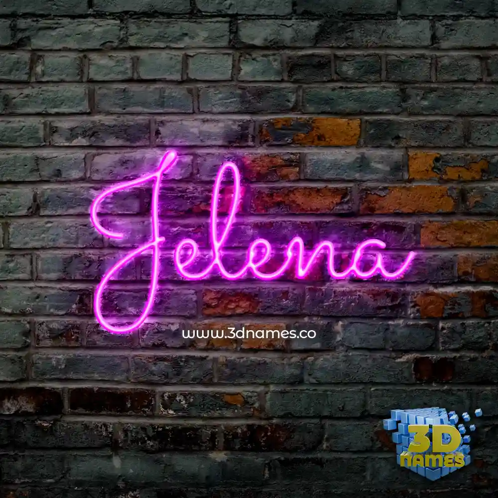 jelena in Pink Neon style - 3D name wallpaper
