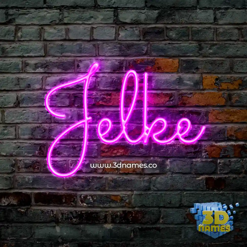 jelke in Pink Neon style - 3D name wallpaper
