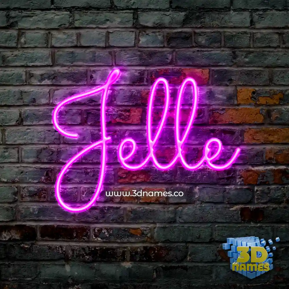 jelle in Pink Neon style - 3D name wallpaper