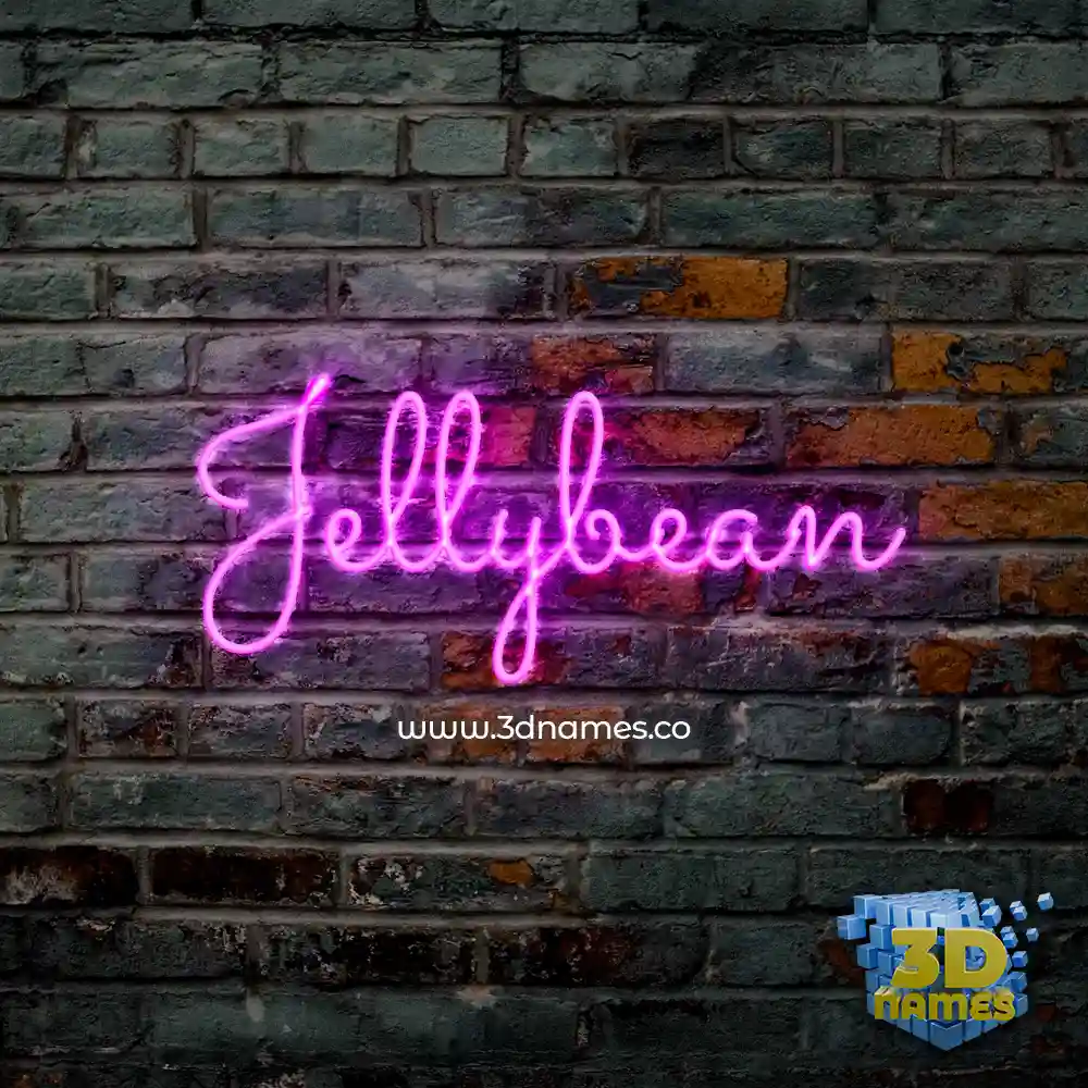 jellybean in Pink Neon style - 3D name wallpaper