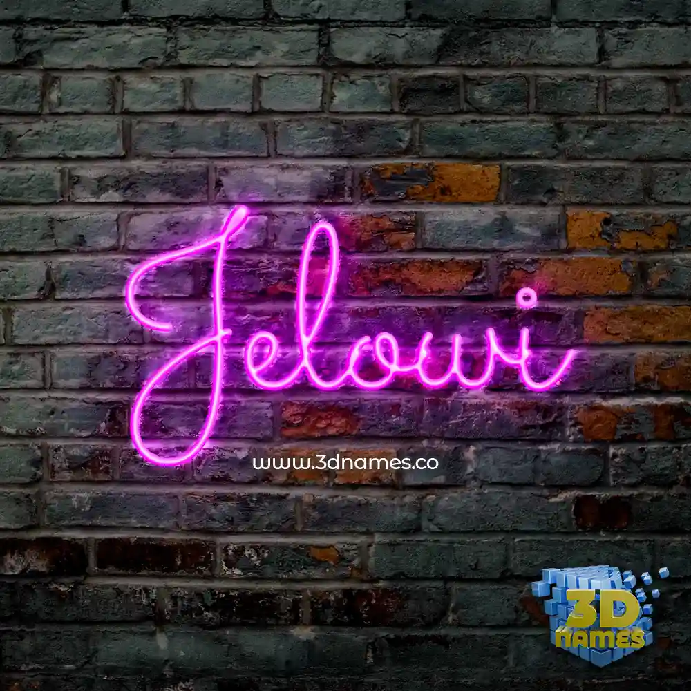 jelowi in Pink Neon style - 3D name wallpaper