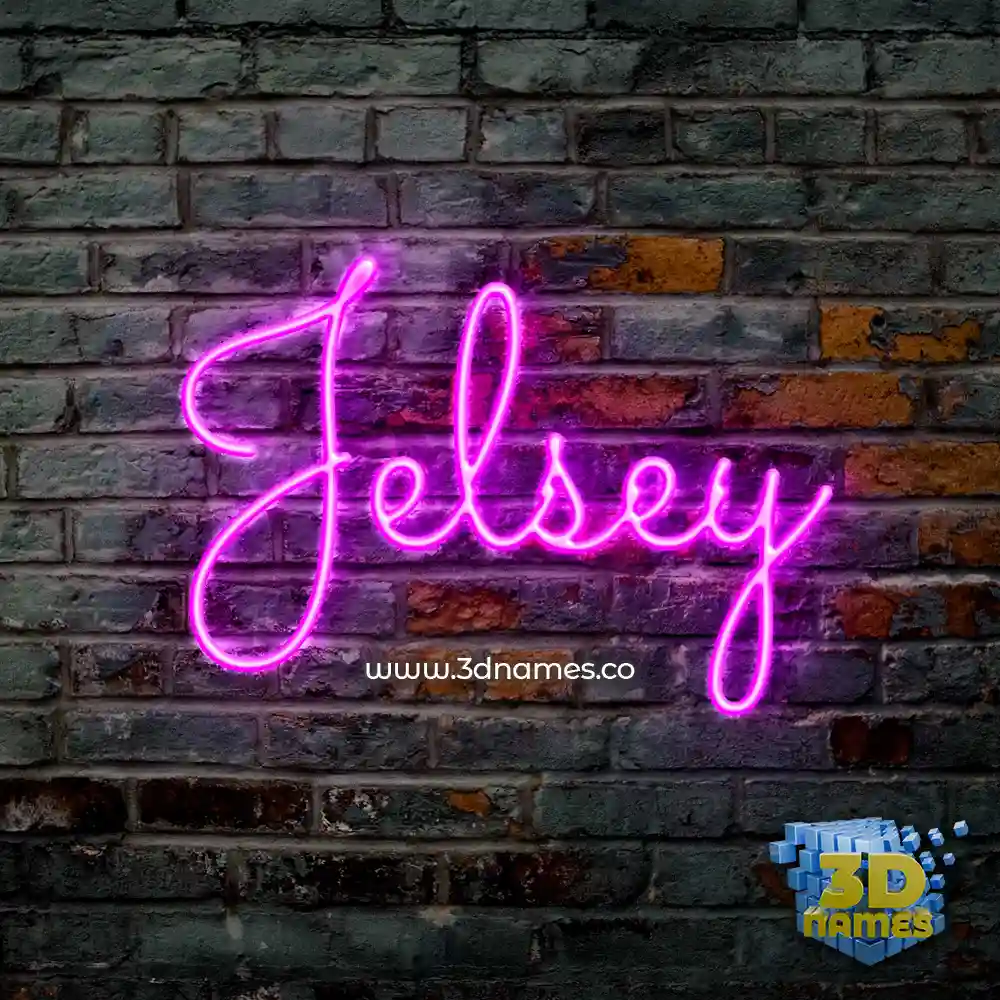 jelsey in Pink Neon style - 3D name wallpaper