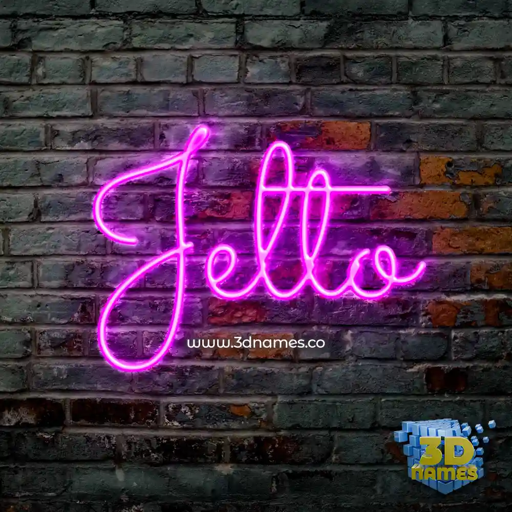 jelto in Pink Neon style - 3D name wallpaper
