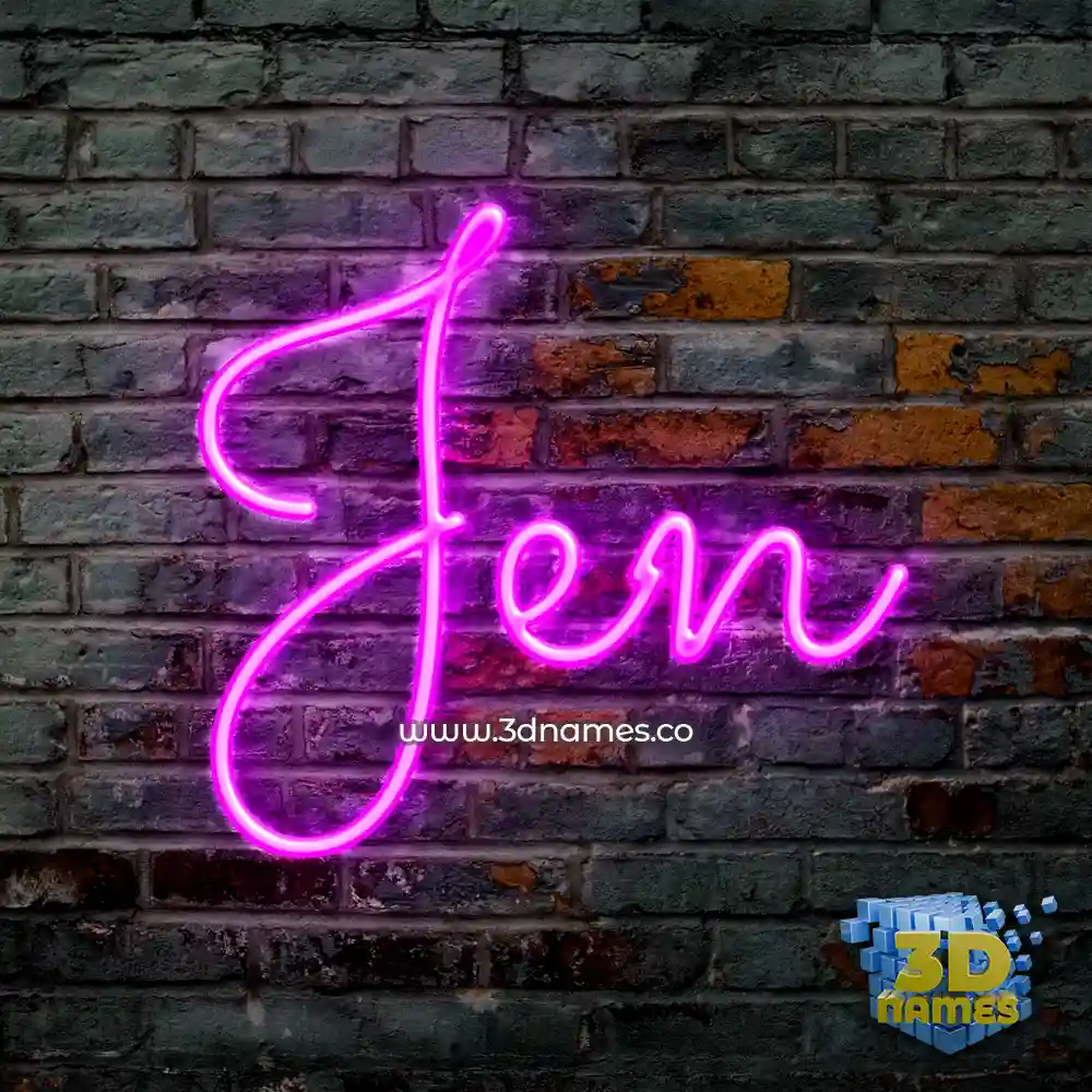 jen in Pink Neon style - 3D name wallpaper