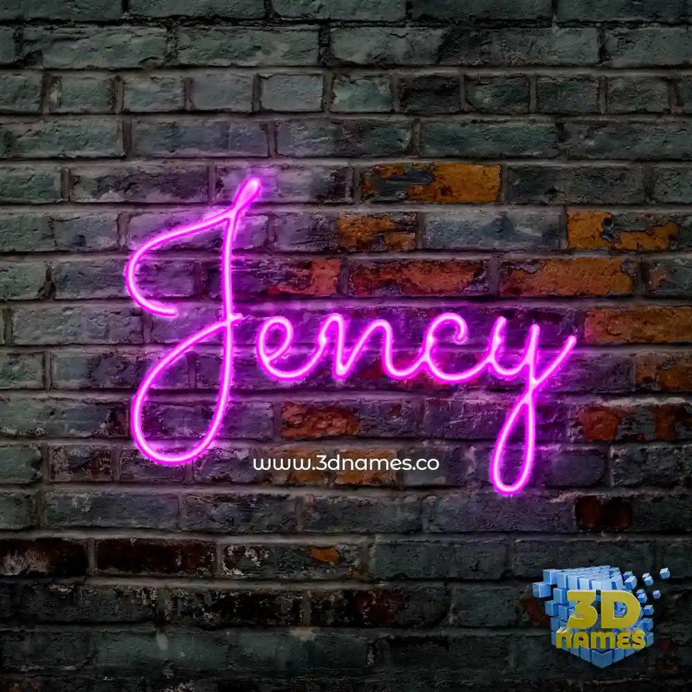 jency in Pink Neon style - 3D name wallpaper