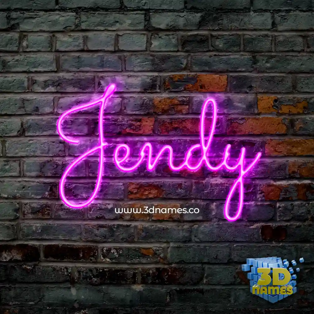 jendy in Pink Neon style - 3D name wallpaper