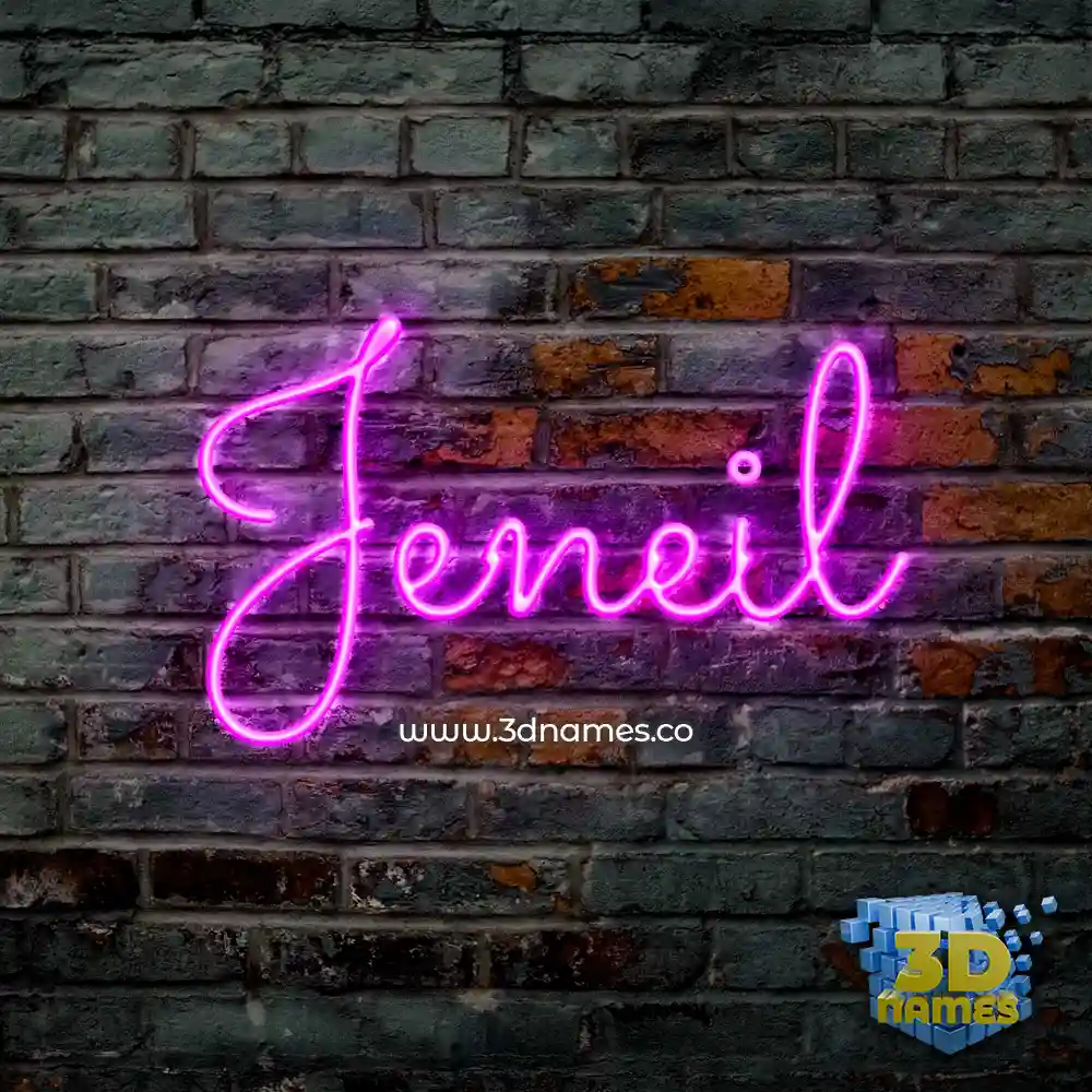 jeneil in Pink Neon style - 3D name wallpaper
