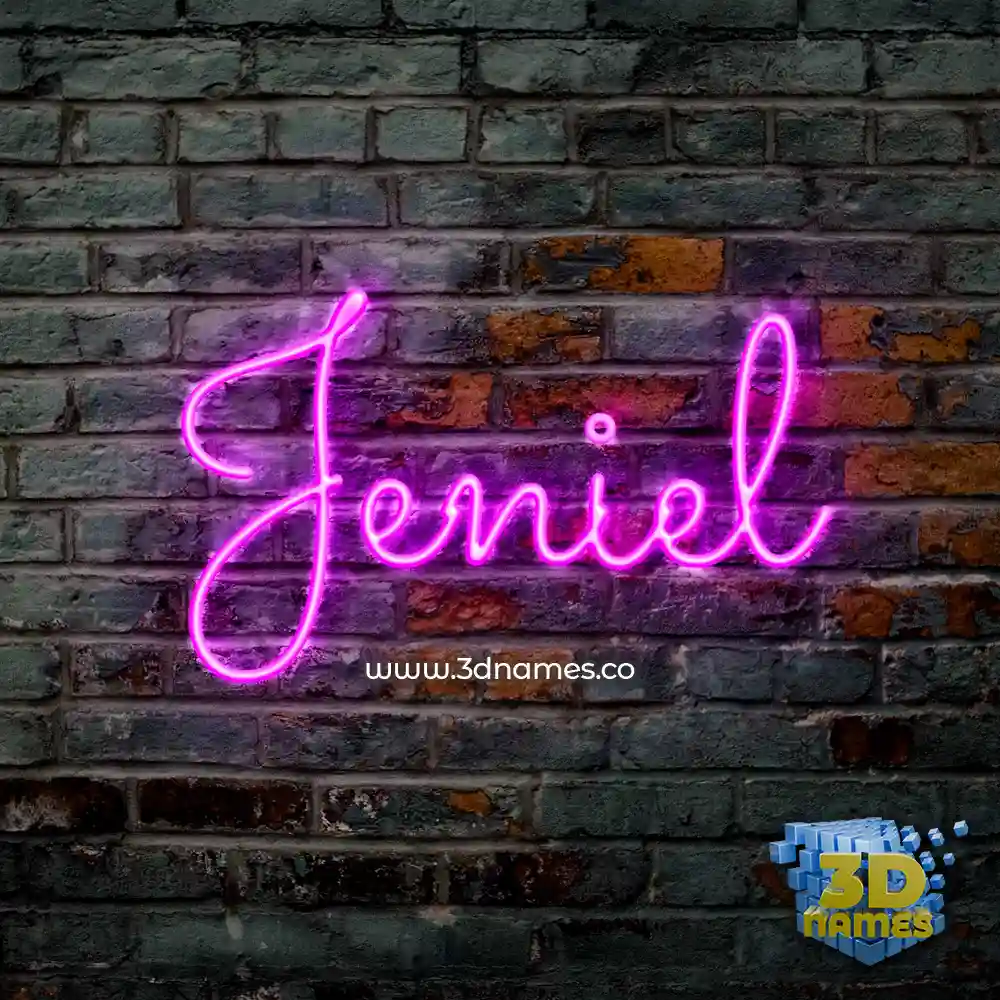 jeniel in Pink Neon style - 3D name wallpaper