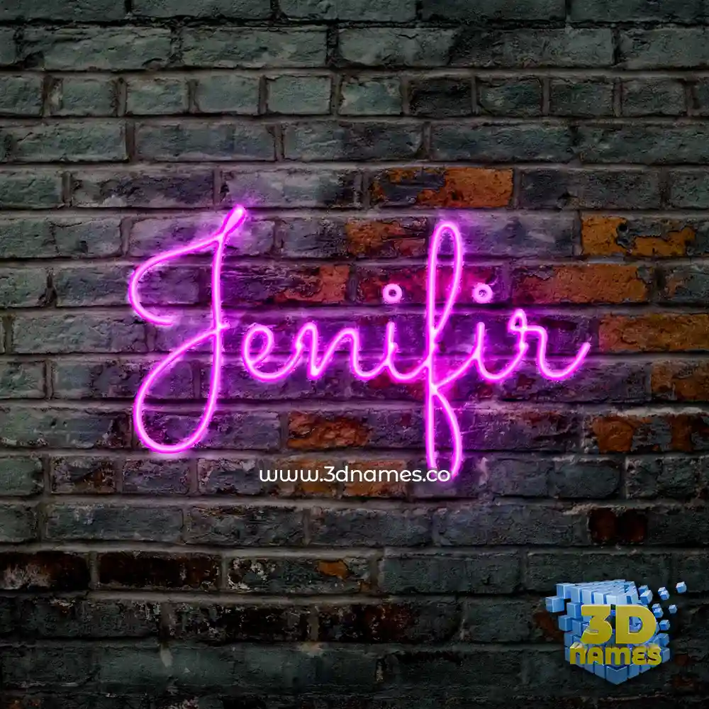 jenifir in Pink Neon style - 3D name wallpaper