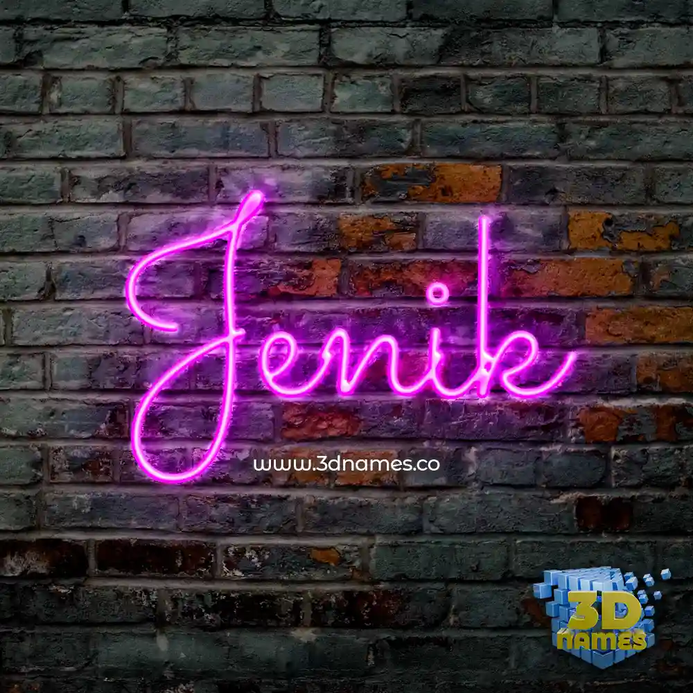 jenik in Pink Neon style - 3D name wallpaper