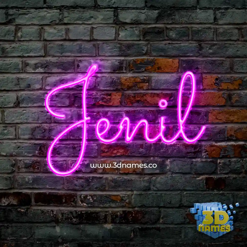 jenil in Pink Neon style - 3D name wallpaper