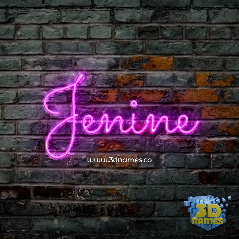 jenine in Pink Neon style - 3D name wallpaper