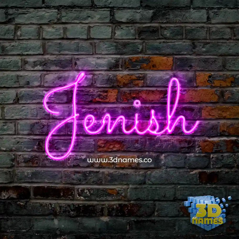 jenish in Pink Neon style - 3D name wallpaper